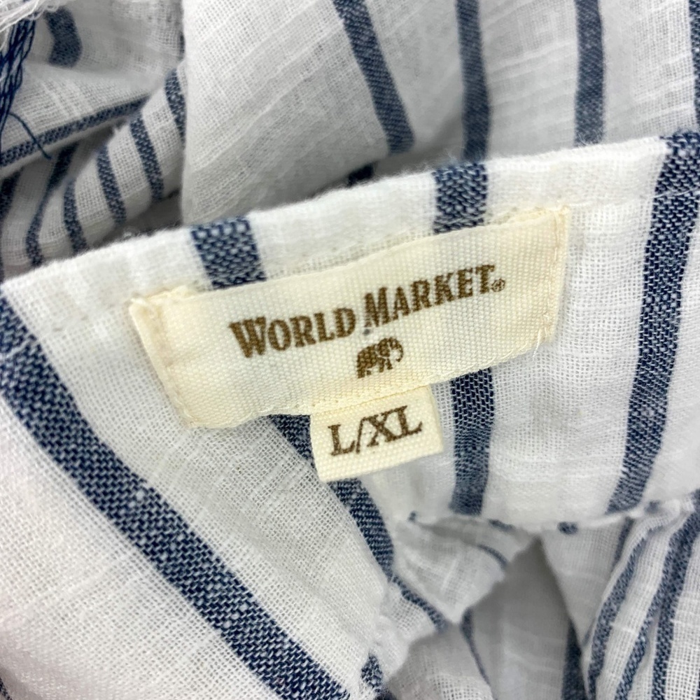 World Market Navy Blue & White Striped Tunic - Picture 4 of 6